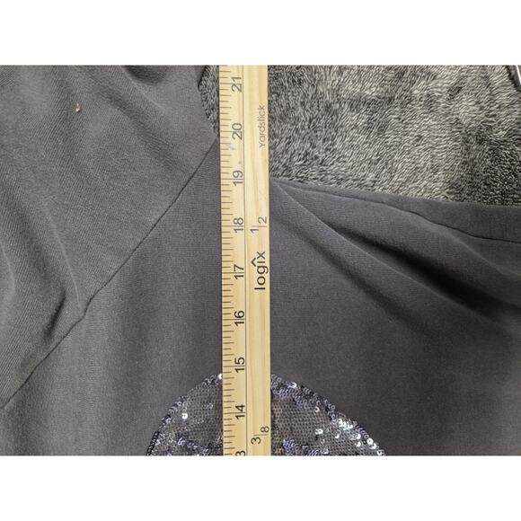 Victorias Secret Crewneck Sweatshirt Gray Sequin Heart Sparkle Size Large - Picture 8 of 9